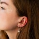 Серьги с жемчугом и фианитами (белое золото) с09692