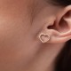 Золотые серьги - пусеты "Сердечки" с фианитами с08443
