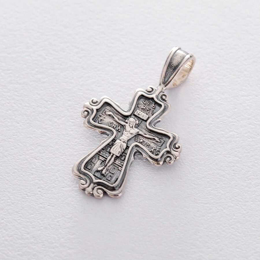 Срібний православний хрест (чорніння) 132401