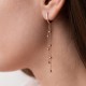 Золотые серьги на цепочке с шариками с07770