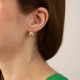 Серьги - кольца "Змеи" в красном золоте (фианиты) с09336