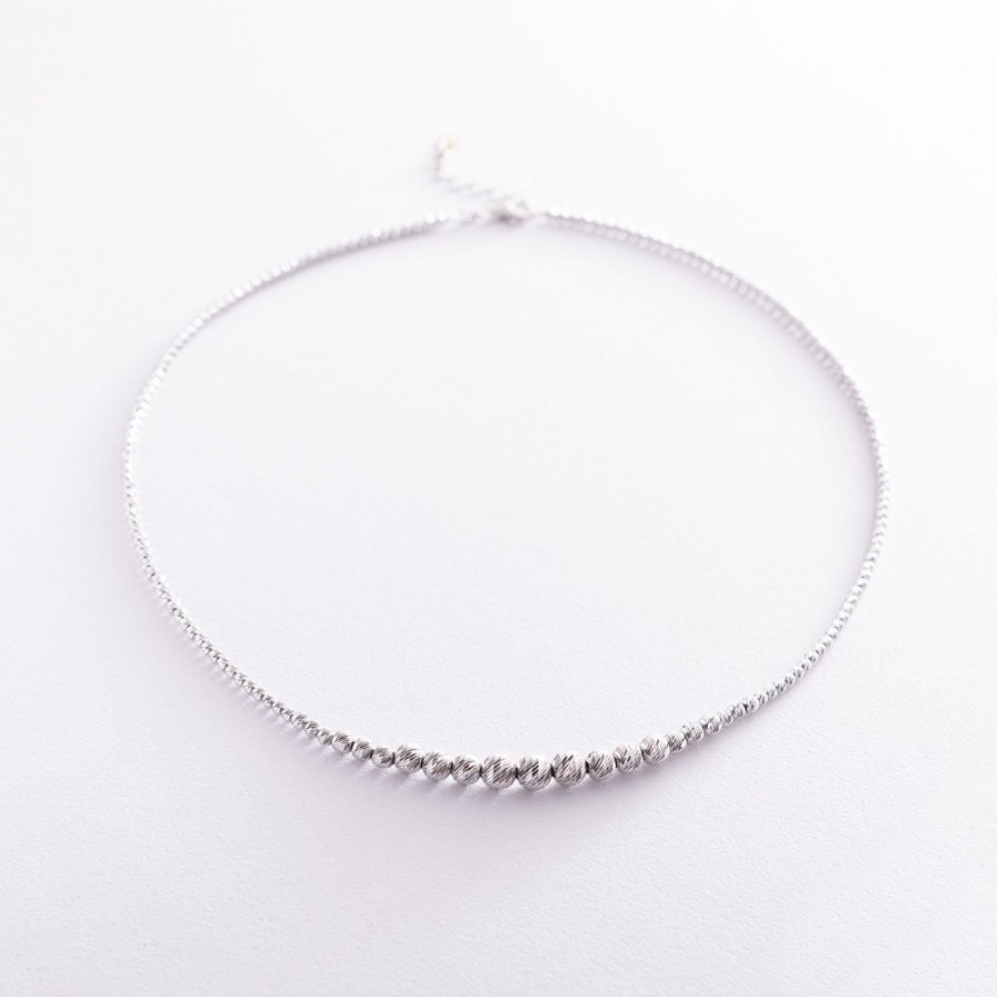 Серебряное колье "Шарики" 181073