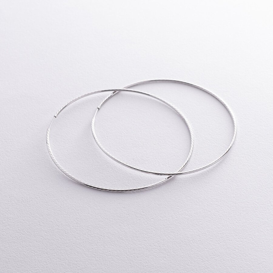 Сережки - кільця в білому золоті (7.3 см) с08598