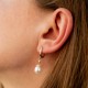 Серьги с жемчугом и фианитами (красное золото) с09690