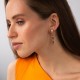 Серьги "Змеи" с фианитами (красное золото) с09441