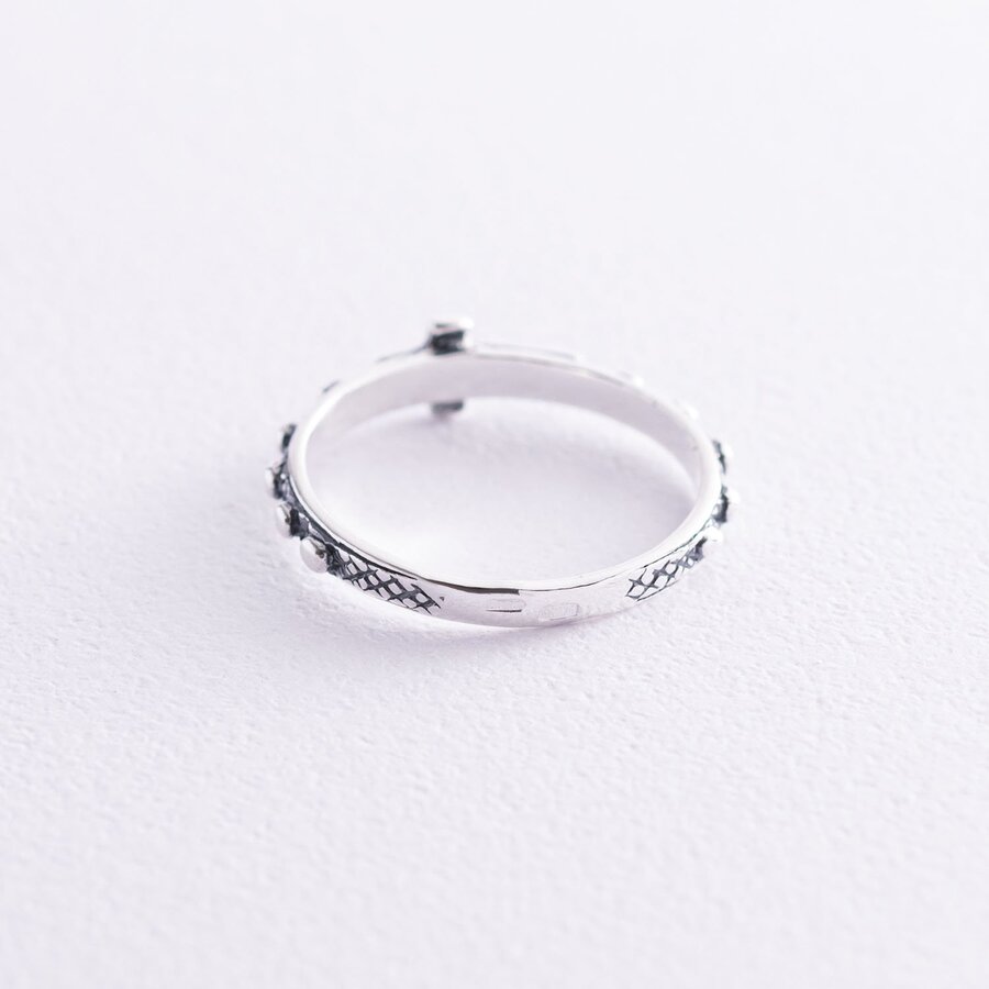 Срібний перстень "Розарій" (чорніння) 11812