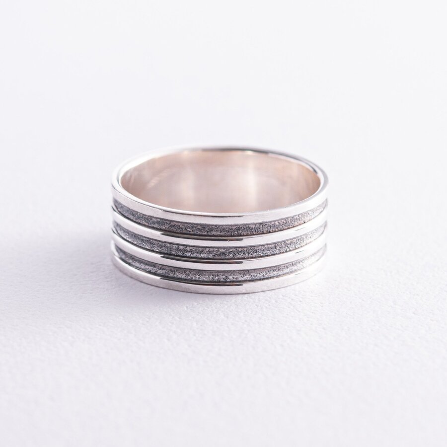 Серебряное кольцо "Линии" 11093