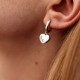 Серьги "Сердечки" с фианитами (серебро) 122813