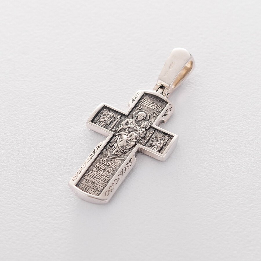 Серебряный крест с чернением 132346
