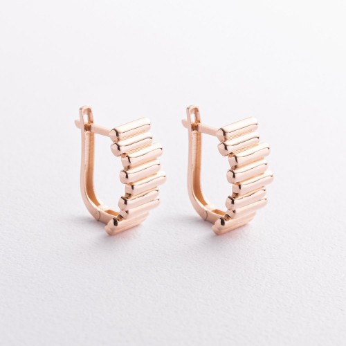 Серьги "Agnes" в красном золоте с09675