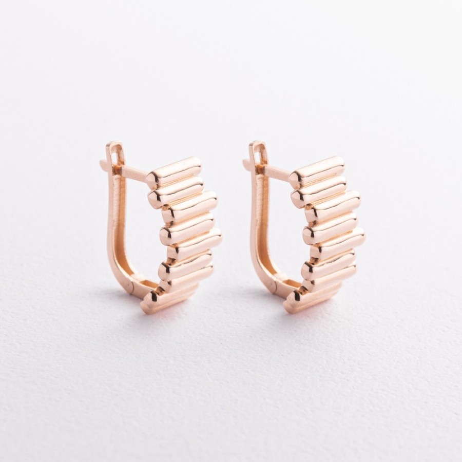 Серьги "Agnes" в красном золоте с09675