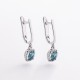 Серебряные серьги (зеленый кварц, куб. цирконий) 2636/1р-QGR