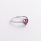Серебряное кольцо "Сердечко" с рубином и фианитами 1857/1p-HRUB