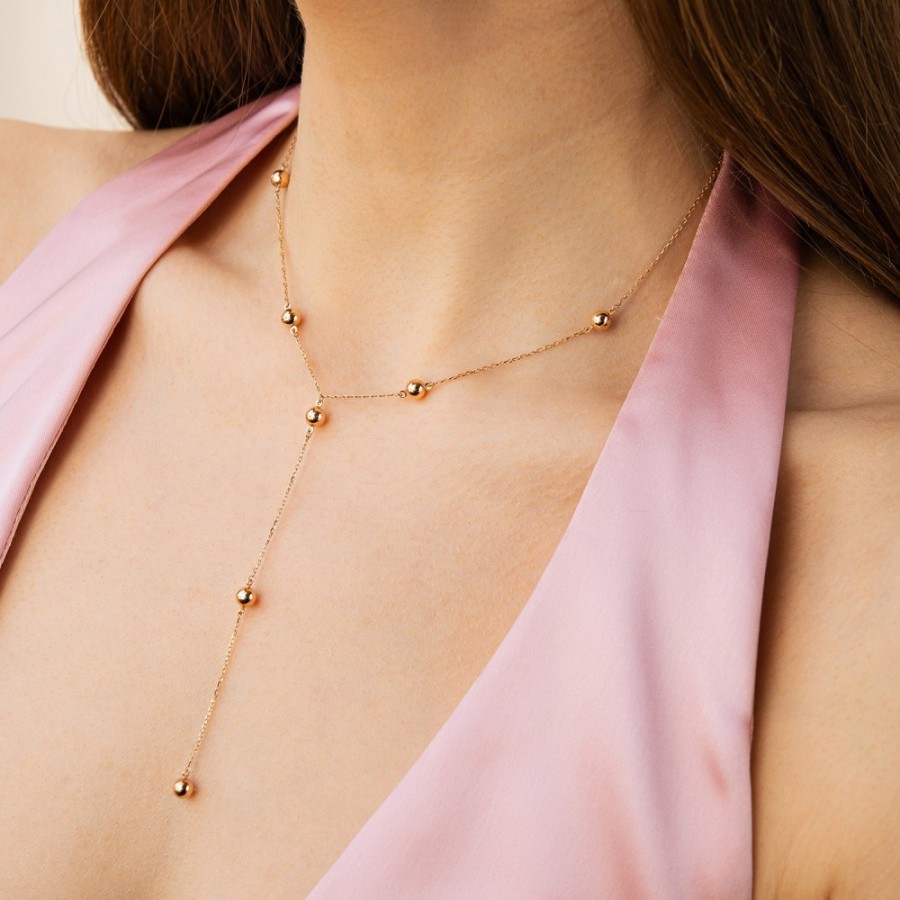 Колье "Шарики" в красном золоте кол02583