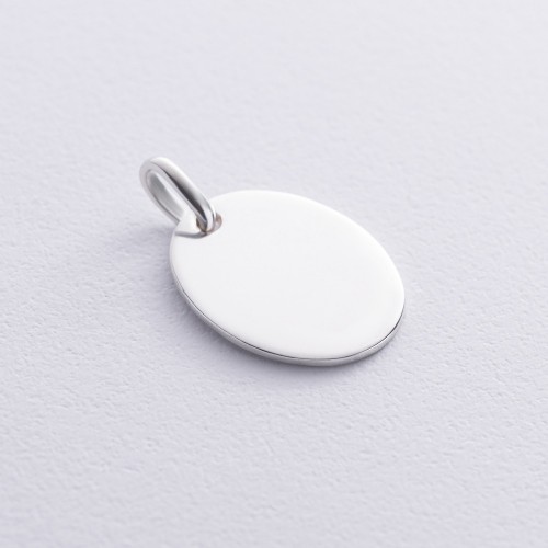 Серебряный кулон для гравировки (овальный) 133045