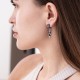Серебряные серьги с синтетическими сапфирами и фианитами 2950/9р-HSPH