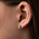Серьги - пусеты "Сердечки" в белом золоте с09657