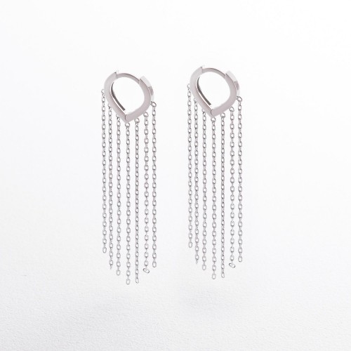 Серебряные серьги с цепочками OR116710