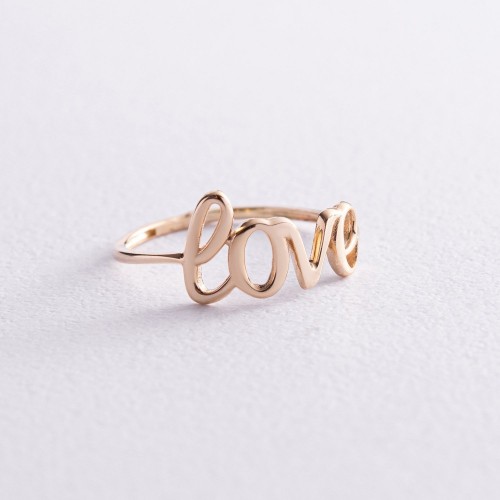 Каблучка "Love" у жовтому золоті к07093