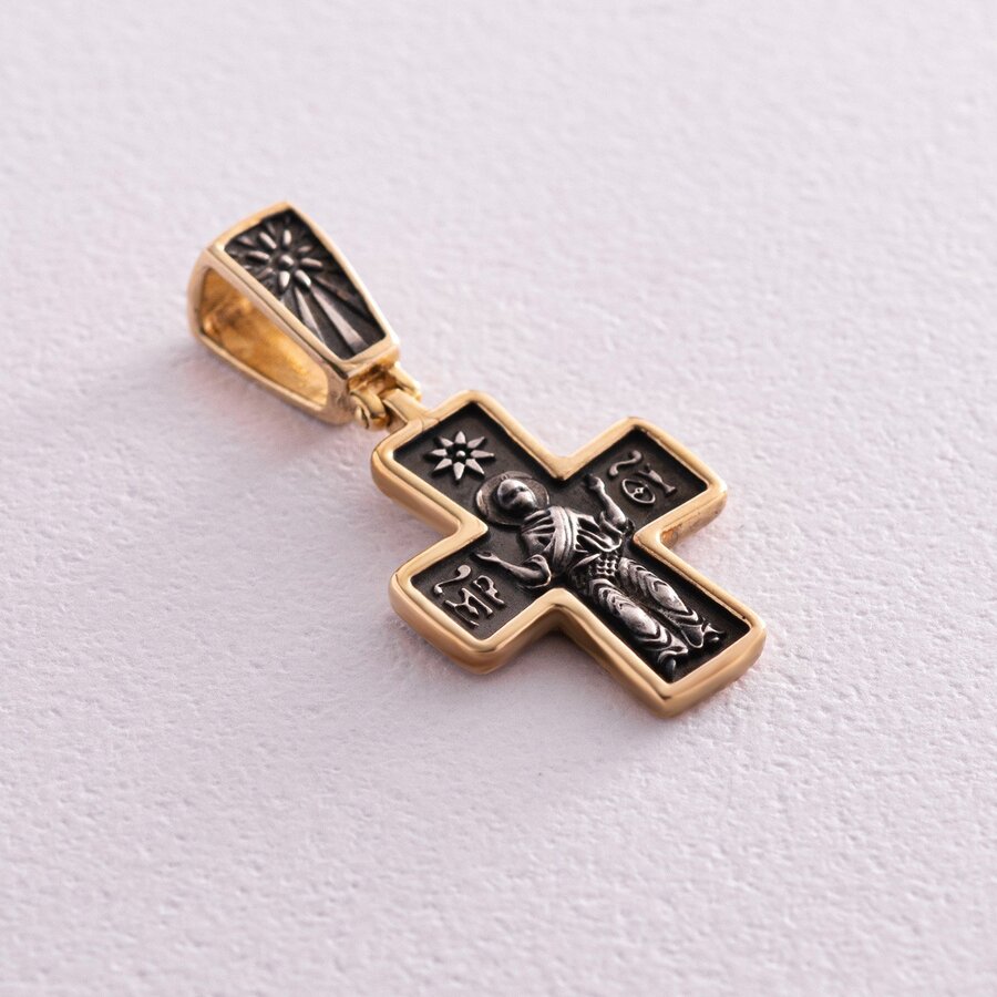 Серебряный крестик (чернение, позолота) 132526