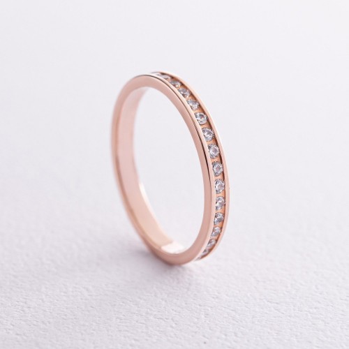 Золотое кольцо с дорожкой камней к02309