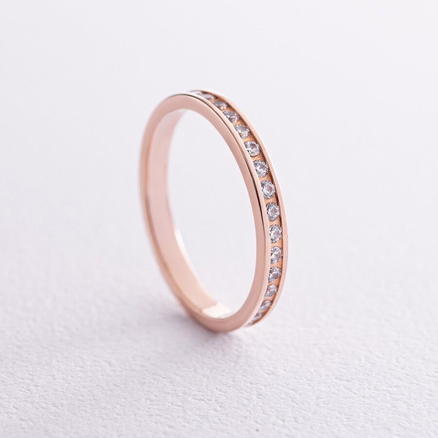Золотое кольцо с дорожкой камней к02309