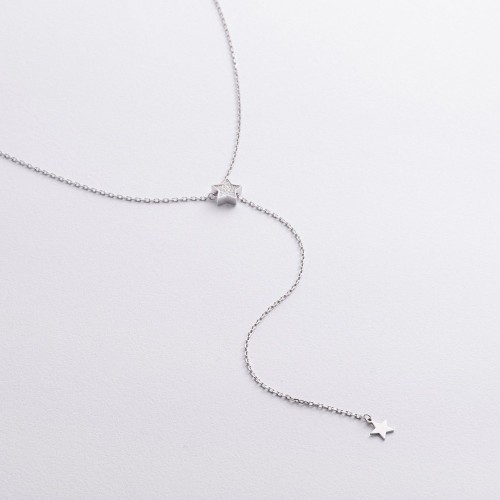 Серебряное колье - галстук "Звездочки" с фианитами 1467