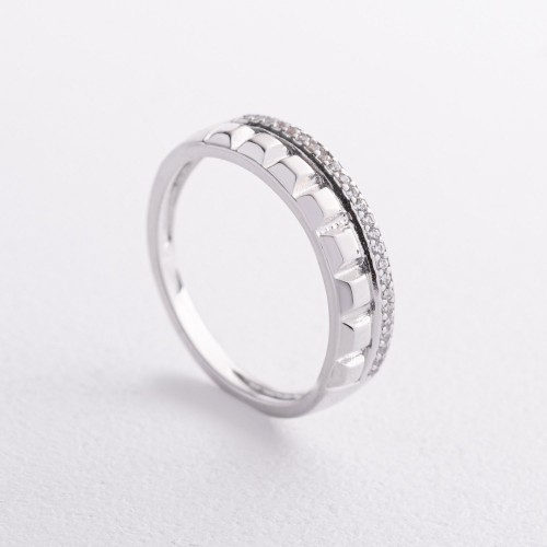 Серебряное кольцо с фианитами 112848