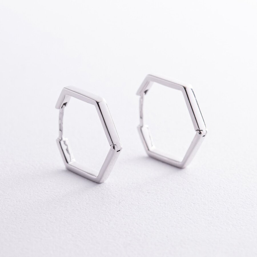 Срібні сережки "Шестикутники" 902-01270