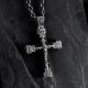 Серебряный крест "Распятие. Спаси и Сохрани" с эбеновым деревом mini 1061