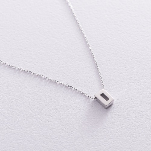 Колье с буквой "D" в белом золоте кол01254D