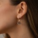 Серьги "Клевер" в красном золоте (фианиты) с07631