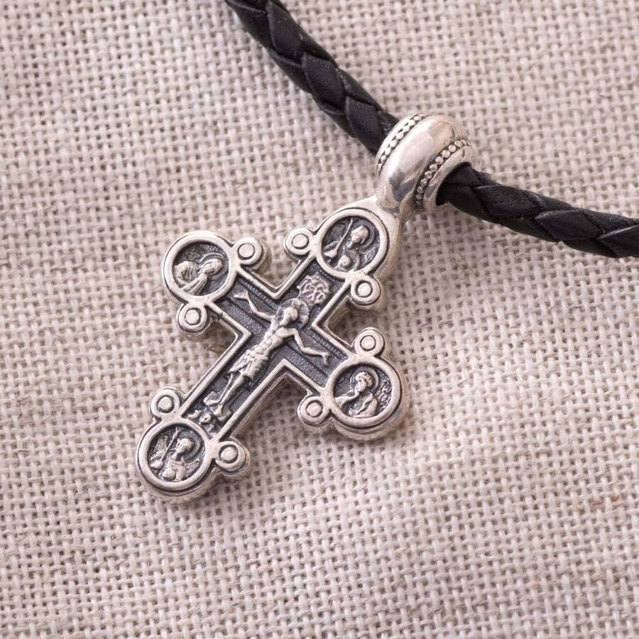 Православний хрест з чорнінням 13089