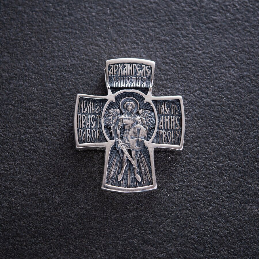 Срібний хрест "Ангел Хранитель. Георгій Переможець" 132490