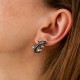 Серьги "Ящерицы" в белом золоте (фианиты) с05813