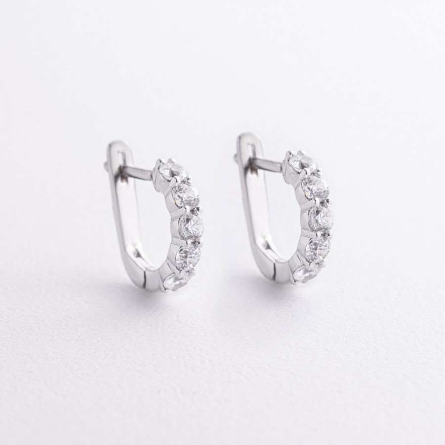 Серебряные серьги с фианитами 2580/1р-CZ
