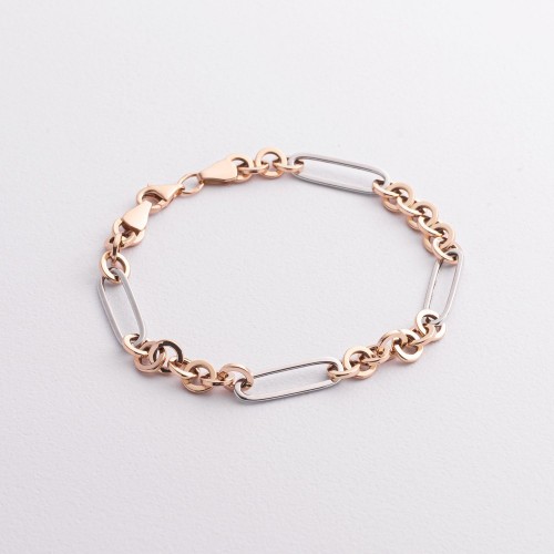 Браслет "Цепочка" в красном и белом золоте б05637