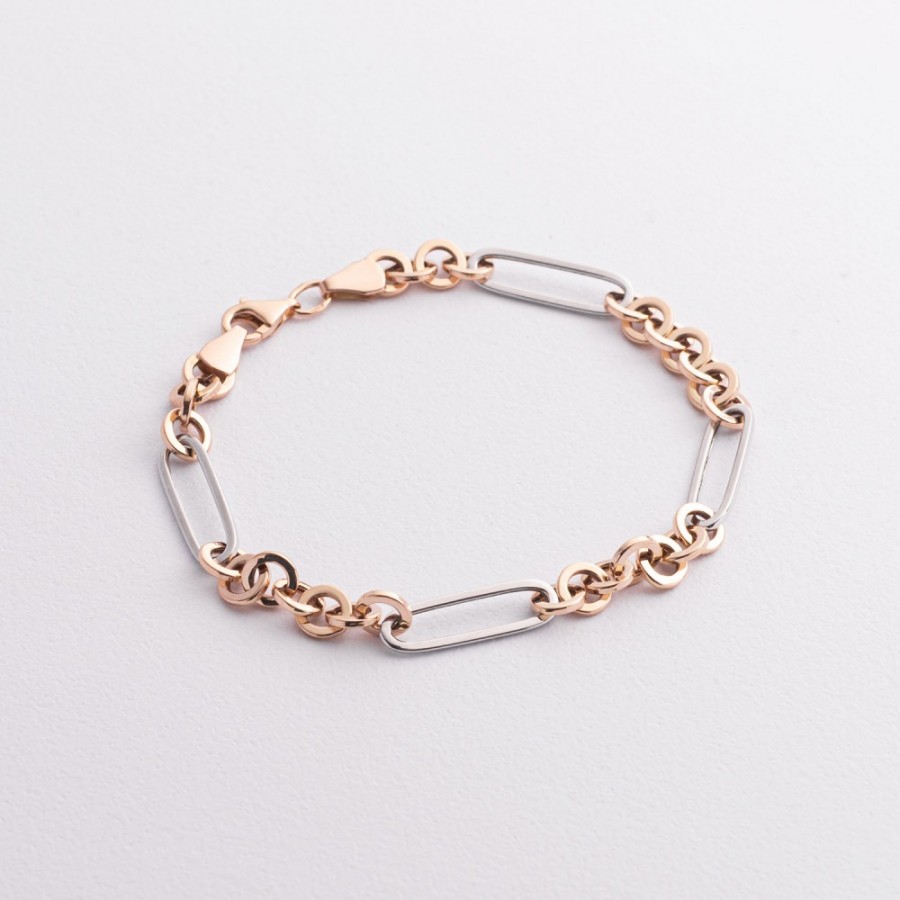 Браслет "Цепочка" в красном и белом золоте б05637