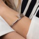 Серебряный браслет "Гвоздь" с фианитами 804