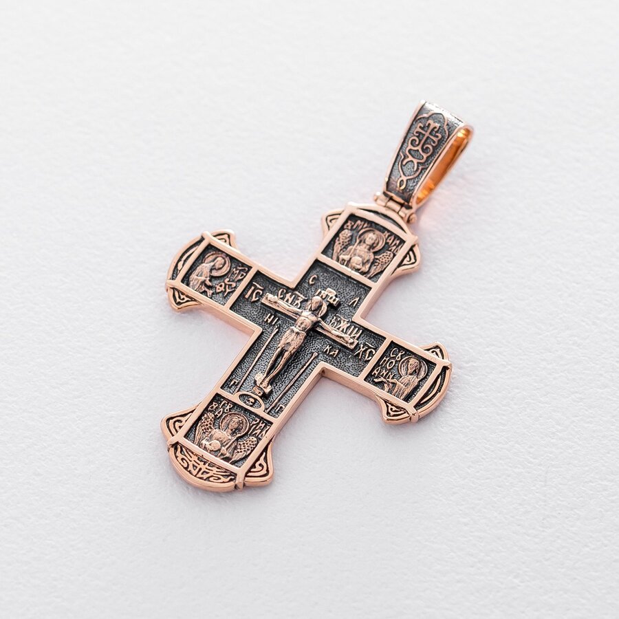 Золотий православний хрест "Розп'яття" п02416