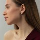 Серьги "Змеи" в белом золоте (фианиты) с09469