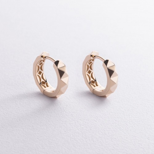 Сережки - кільця "Louise" у жовтому золоті с08951