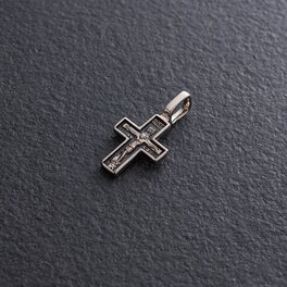 Золотой православный крест "Распятие. Молитва "Спаси и Сохрани" п03917