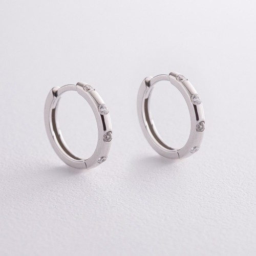 Серебряные серьги - кольца (фианиты) OR110510