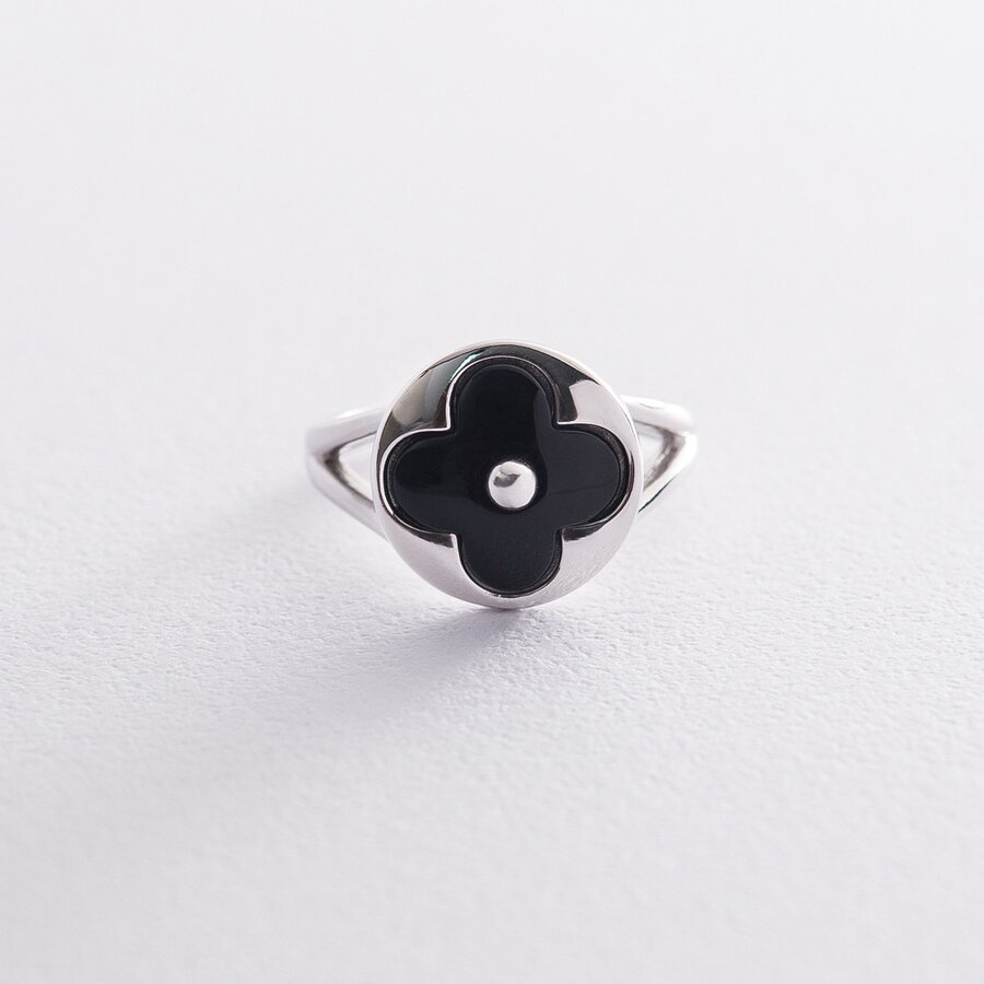 Серебряное кольцо "Клевер" 112270