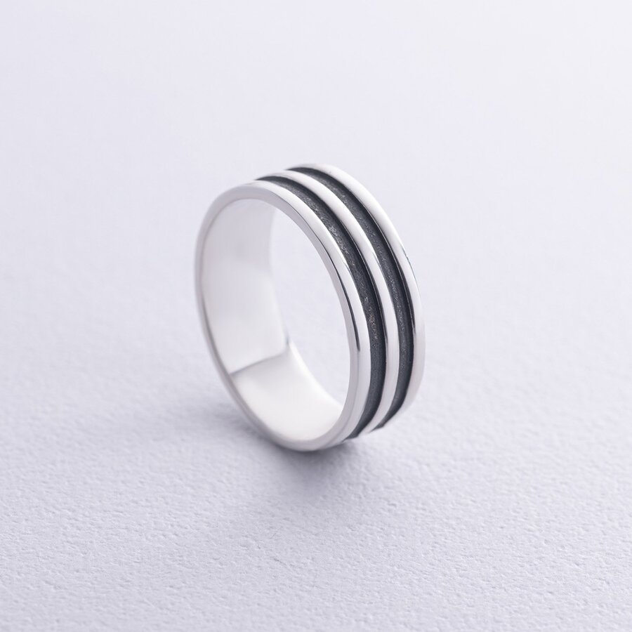 Серебряное кольцо "Линии" 11094