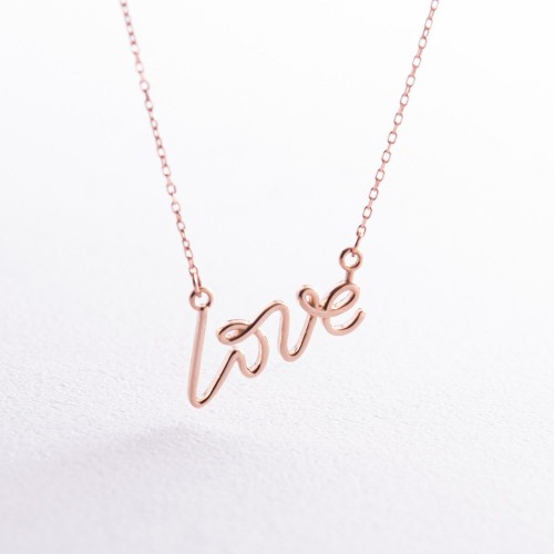 Кольє "Love" у червоному золоті кол02265