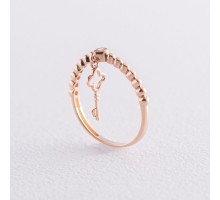 Золота каблучка "Ключик" з фіанітом к06800