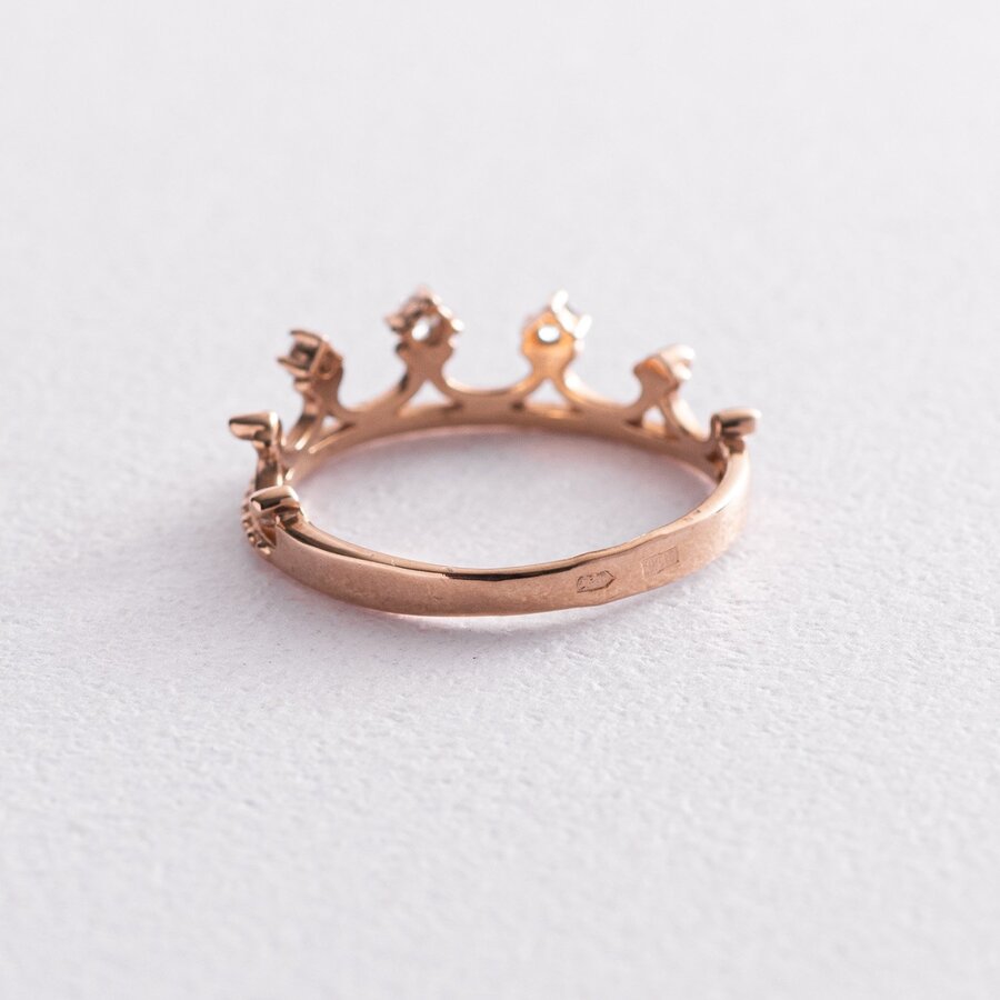Золотое кольцо "Корона" (фианиты) к02909