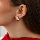 Серьги "Клевер" с фианитами (желтое золото) с09685